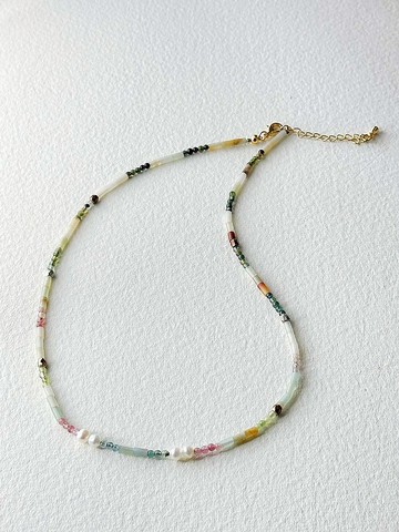 Meowflat輕珠寶 碧璽珍珠半寶石塔羅項鍊- XII. 倒吊人