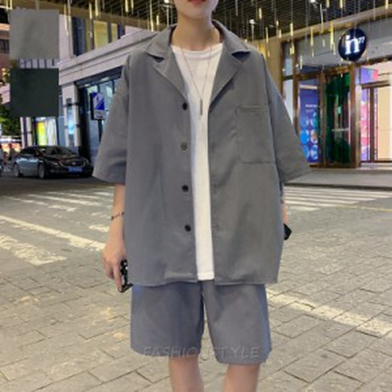 セットアップ メンズ 夏 韓国 ファッション 夏物 サマー セットアップ 半袖 サマースーツ 上下セットシャツ ショーツ ショートパンツ ハ 通販 Lineポイント最大1 0 Get Lineショッピング