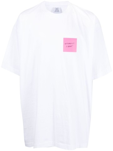 VETEMENTS - graphic-print cotton T-shirt - unisex - Cotton - XS - White