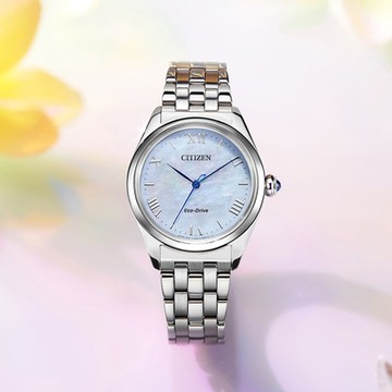 CITIZEN 星辰 L 鈴蘭簡約光動能腕錶-33mm EM1140-80D