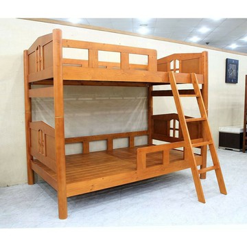 【歐風別館】阿波羅柚木色實木雙層床【基隆至台中免運費】