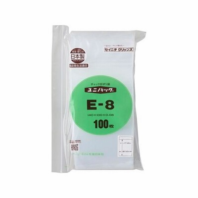 セイニチ/ユニパック厚口 E-8 100×140×0.08mm 100枚　生産日本社（セイニチ）