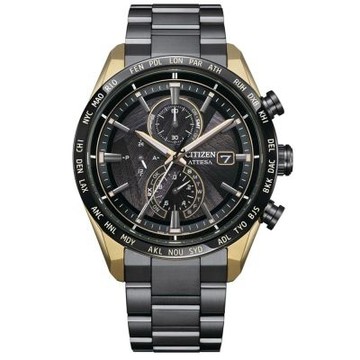 CITIZEN 星辰 LIGHT in BLACK 闇影之光 光動能50週年限量 鈦金屬電波萬年曆(AT8384-58E)42mm