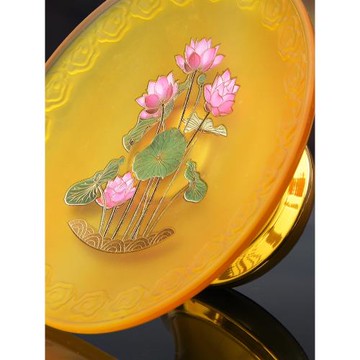 財神爺供盤琉璃佛前供果水果盤供佛供貢品盤佛具供奉擺件觀音供盤