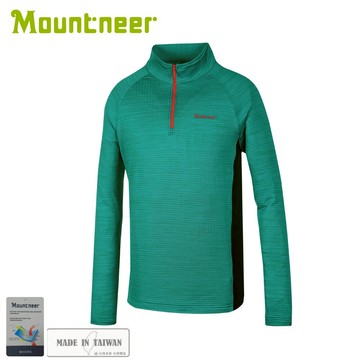 【Mountneer 山林 男雲彩針織保暖上衣《海洋綠》】32P19/休閒長袖/保暖長袖