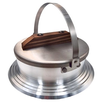 UNIFLAME 羽釜煮飯鍋3合  黑氟不沾版  鍋身: 鋁  蓋子: 不鏽鋼  握柄: 天然木材  206mm  1個  銀色