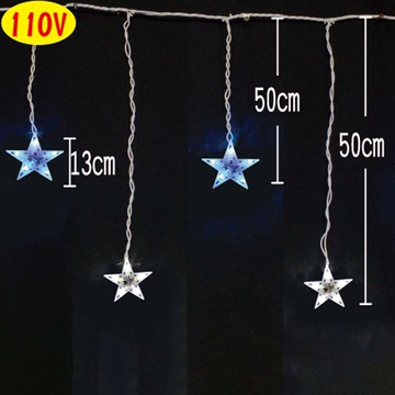 LED 50燈星星冰條燈附ic-藍白 D-I-50A