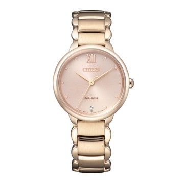 CITIZEN L系列玫瑰金光動能女錶款EM0922-81X