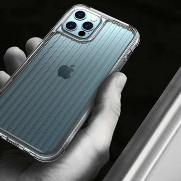 LINKASEAIR iPhone 12 / 12 Pro / 12 Pro Max 浮雕蝕刻技術防摔抗變色抗菌大猩猩玻璃保護殼-直條紋 Apple iPhone 12 Pro Max(6.7吋)-直條