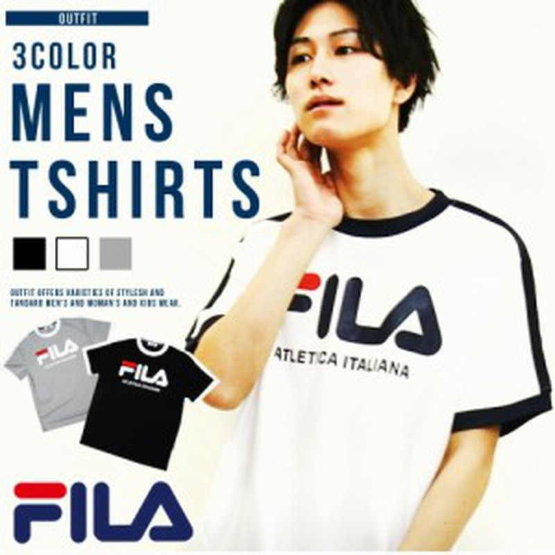 Fila フィラ Tシャツ メンズ 半袖 おしゃれ ブランド スポーツウェア 上 人気 黒 白 紺 カジュアル シンプル Outfit 通販 Lineポイント最大get Lineショッピング