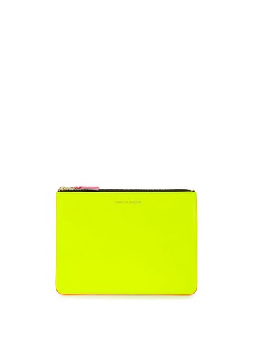 Comme Des Garçons Wallet - colour-block zipped wallet - unisex - Goat Skin - One Size - Yellow