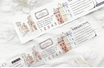 旅行小鎮 PET紙膠帶 和紙膠帶 10米卷