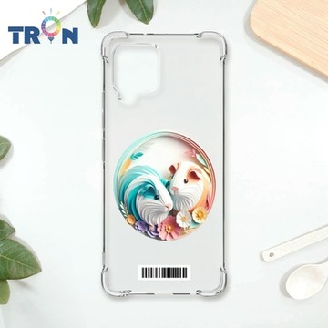 TRON 三星 A42 可愛紙雕天竺鼠 四角防摔載具殼 軟殼 手機殼