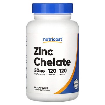 Nutricost, 鋅螯合物，50 毫克，120 粒膠囊
