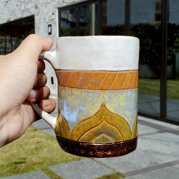 Art Deco 陶藝雕刻杯No.1