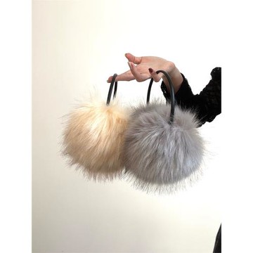 黑尖仿狐貍毛女生冬天可愛耳罩