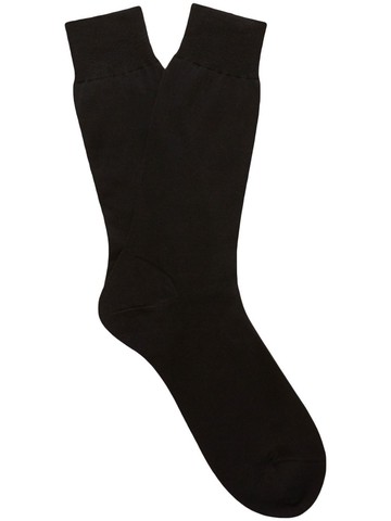 Zegna - fine-knit cotton socks - men - Cotton - XL - Black