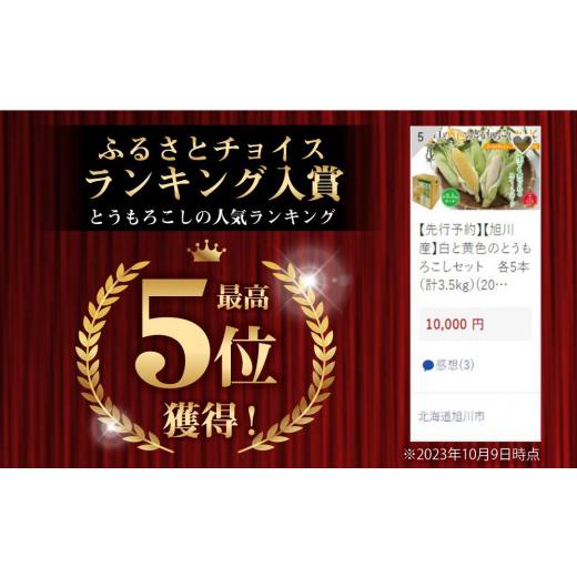 ふるさと納税 北海道 旭川市 白と黄色のとうもろこしセット　各5本（計3.5kg）(2024年8月上旬発送開始予定)