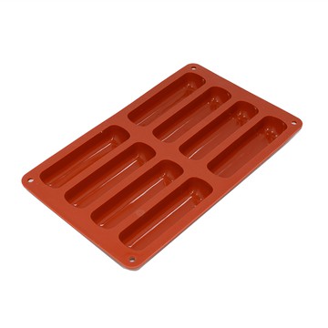 SL 8格矽膠長條型模具 28.1x17.4公分 紅色  1個