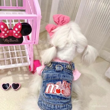 💯臺灣出貨💯免運💯寵物衣服狗狗牛仔裙胸背帶貓咪小型犬馬爾濟斯博美西施可愛約克夏 PPR3