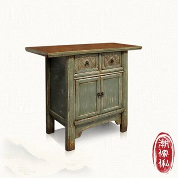 【C est Chic】月瀾映波雙抽雙門榆木雕刻櫃(純老件100年)-幅100cm W100*D42*H85 cm