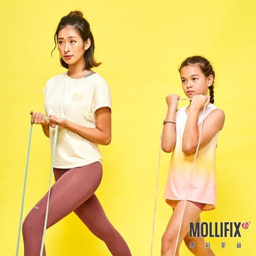 Mollifix 瑪莉菲絲 涼感後背鏤空短袖上衣 (香草黃)、瑜珈服、背心、T恤