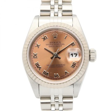 ROLEX 勞力士 18K白金 不鏽鋼 香檳金錶面 Lady-Datejust 腕錶 69174 【二手名牌BRAND OFF】