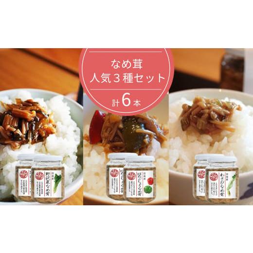 ふるさと納税 長野県 千曲市 保存料・着色料不使用 なめ茸 人気3種セット (160g×各2本) 計6本