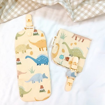 莫蘭迪恐龍。附夾棉布手帕  雙面手帕 (可繡名字)