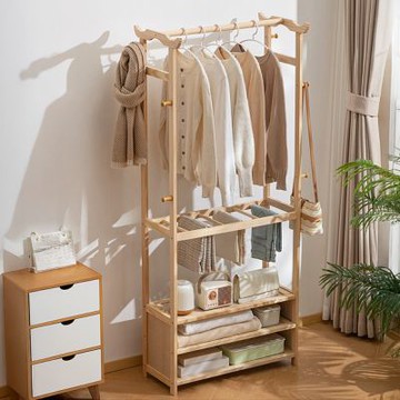 Happylife 實木衣帽架 褲架 Y12360