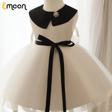 女童禮服主持人鋼琴表演花童演出服夏季寶寶生日赫本風公主裙高端