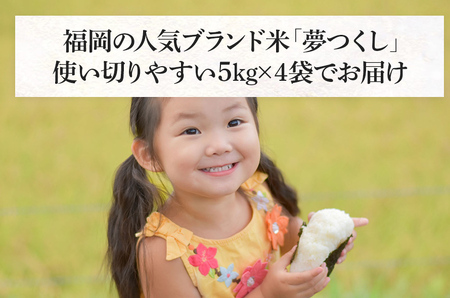 新米 令和5年産　福岡県産ブランド米「夢つくし」白米　計20kg