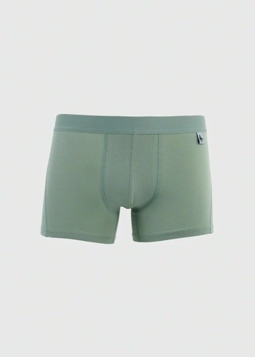 男款_Back to Track．短版變化平口內褲(灰霧綠-黑膠夾標)