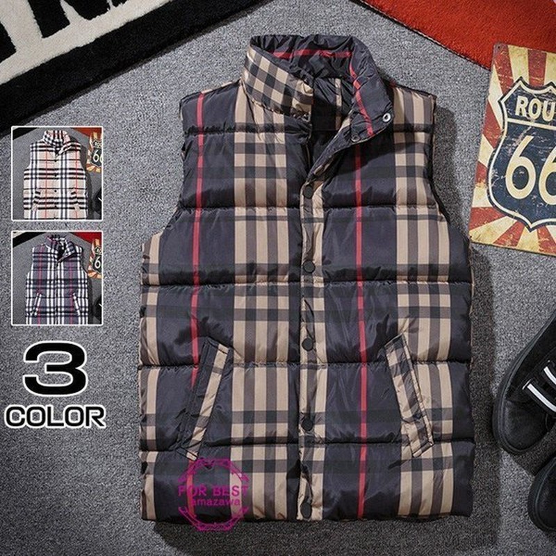 中綿ジャケット メンズ ダウンベスト チェック柄 ベスト おしゃれ お兄系 ジャケット 秋冬 通販 Lineポイント最大0 5 Get Lineショッピング
