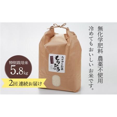 ふるさと納税 石川県産特別栽培米コシヒカリ「もりひろ」5.8kg2回連続お届け 石川県能美市