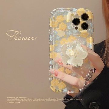 小清新 碎花殼適用iphone17/18 16蘋果15promax手機殼13流沙支架12透明11防摔