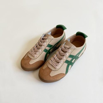 高定純手工全真皮 Tiger鬼冢鞋復古奶茶色情侶鞋休閑鞋拼色德訓鞋