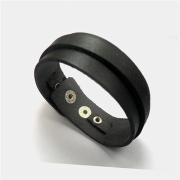 真皮手環 編織手鍊-歐美大方雙層設計情人節生日禮物男女飾品2色73jy5【獨家進口】【米蘭精品】