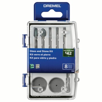 Dremel 736 迷你玻璃石工8件組