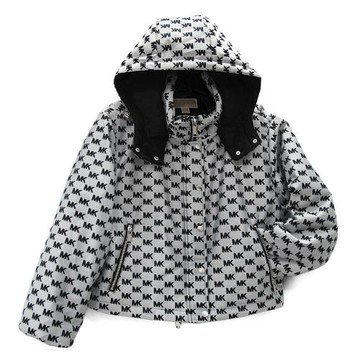 MICHAEL KORS 滿版LOGO連帽保暖外套(黑色)