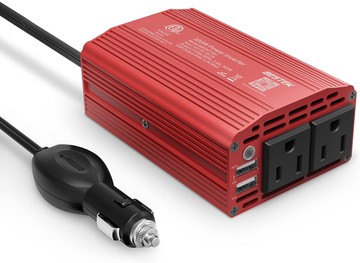 【美國代購】BESTEK 300W 電源逆變器直流 12V 至 110V 交流汽車逆變器 帶 4.2A 雙 USB 汽車適配器