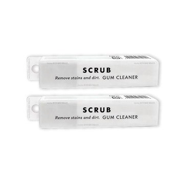 (2盒超值組)日本COLUMBUS哥倫布斯-SCRUB運動鞋專用雙效去汙橡皮擦1入/白盒(帆布白球鞋除黑垢萬用擦,麂皮絨面皮革油漬清潔棒,免水洗保養)