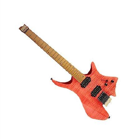 Beginner 24 Fret Roasted Maple Neck Headless Electric Guitar Mahogany Body Beginner Headless Electric Guitar (Color 01)