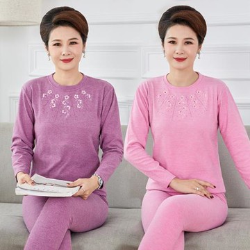 中老年高檔德絨寬松圓領保暖內衣