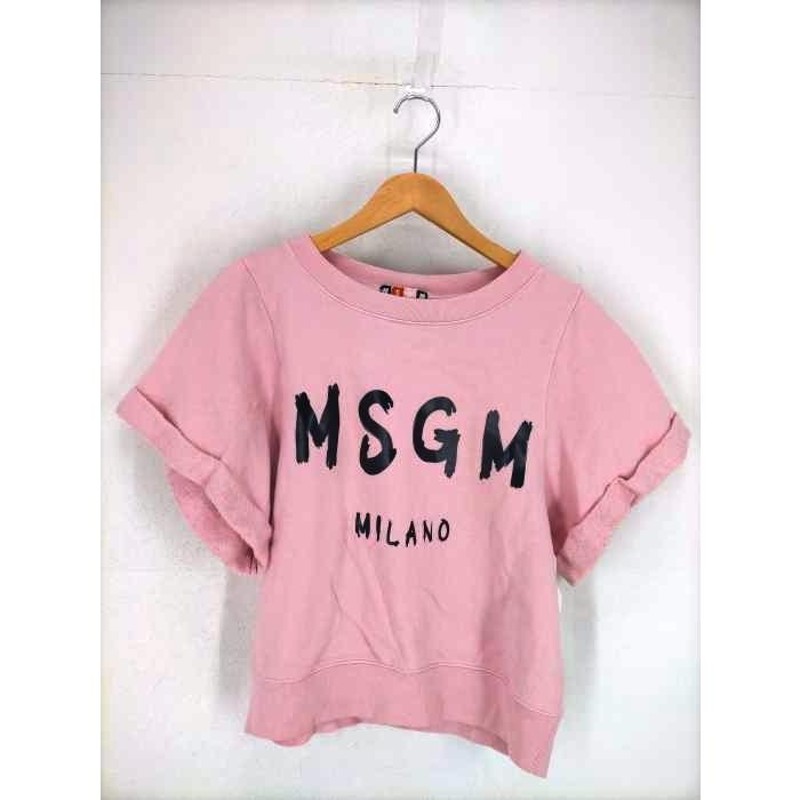 エムエスジーエム MSGM ロゴ半袖ロールアップスウェット レディース S 