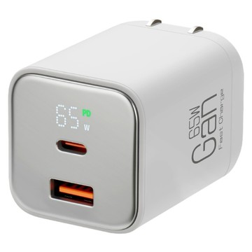 CYKE Gan 65W USB-C + USB-A 氮化鎵雙孔PD快充充電器 K59  白色  1個