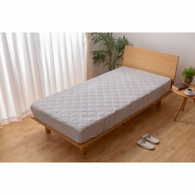 mofua 夏でも冬でもふわさら敷きパッド一体型BOXシーツ（抗菌防臭） S（シングル） グレー 〔送料無料〕