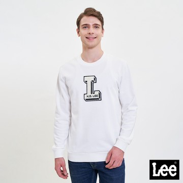 Lee 大L字母貼布繡衛衣 大學T 男 Modern 白LL220405K15