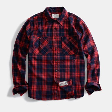 精品外流款！日系經典OG色厚磅TR法蘭絨格紋長袖襯衫 / 男女適穿 / 6色 / M-2XL【QTJBY3672】