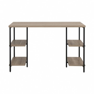 【IDEA】工業風鐵木雙邊收納層架書桌/辦公桌 電腦桌(120CM)